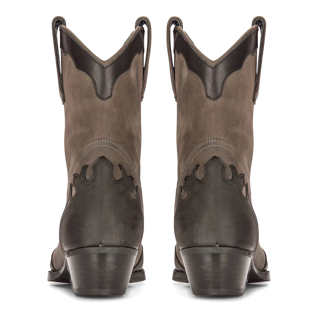 Mens High Western Boots Real Leather Black Riding Dancing Hunting Cowboy Vintage Pointed Toe - Image 3