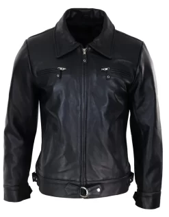 Mens Classic Black-Brown Leather Jacket