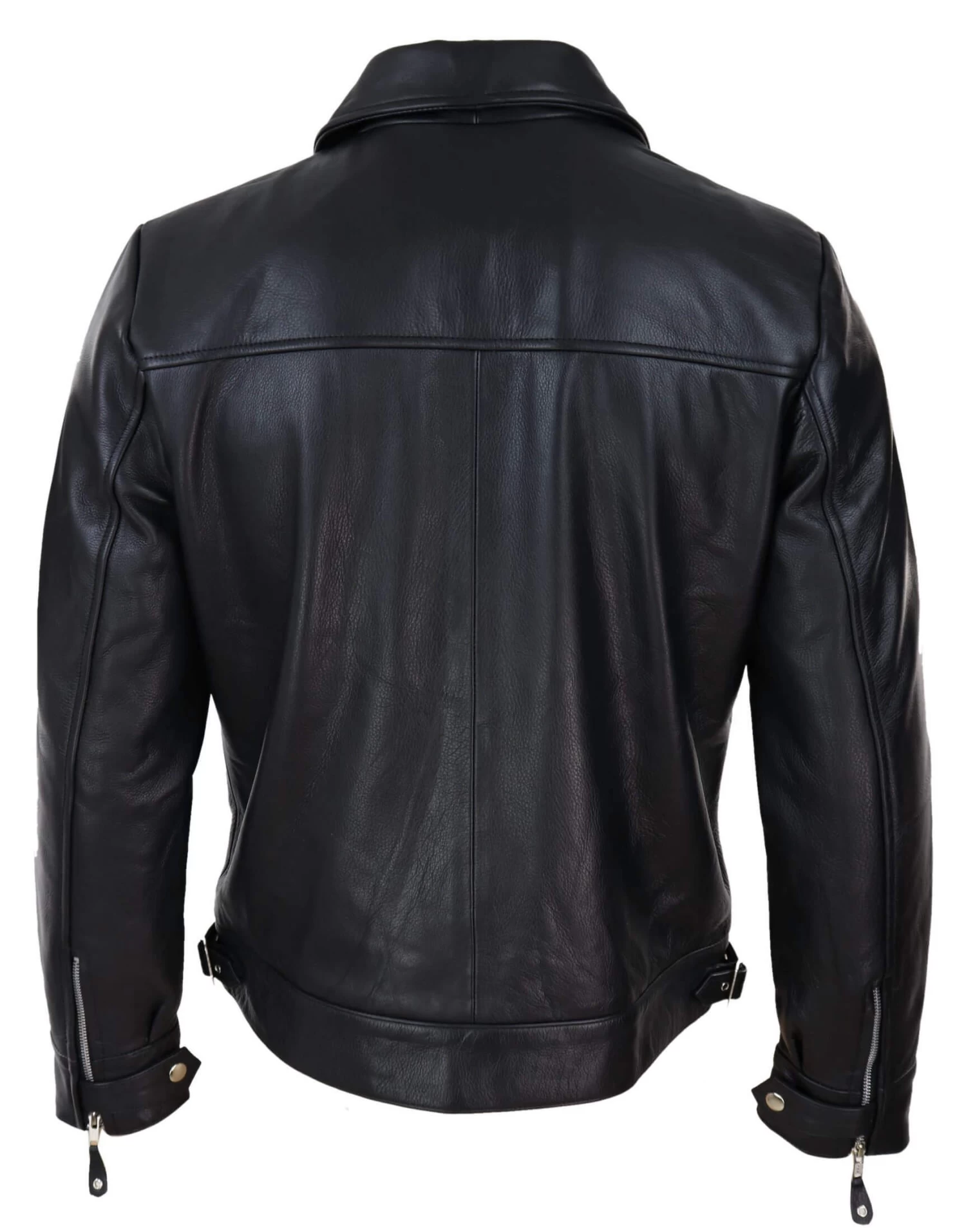 Mens Classic Black-Brown Leather Jacket - Image 2