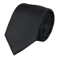 Satin Silk Textured Black Tie Gift Set Pocket Square Cuff Links Tie Matt Satin
