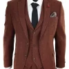 Rust Herringbone Tweed 3 Piece Suit