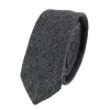 281 – Men’s Charcoal Herringbone Tweed Wool Tie & Handkerchief 2″