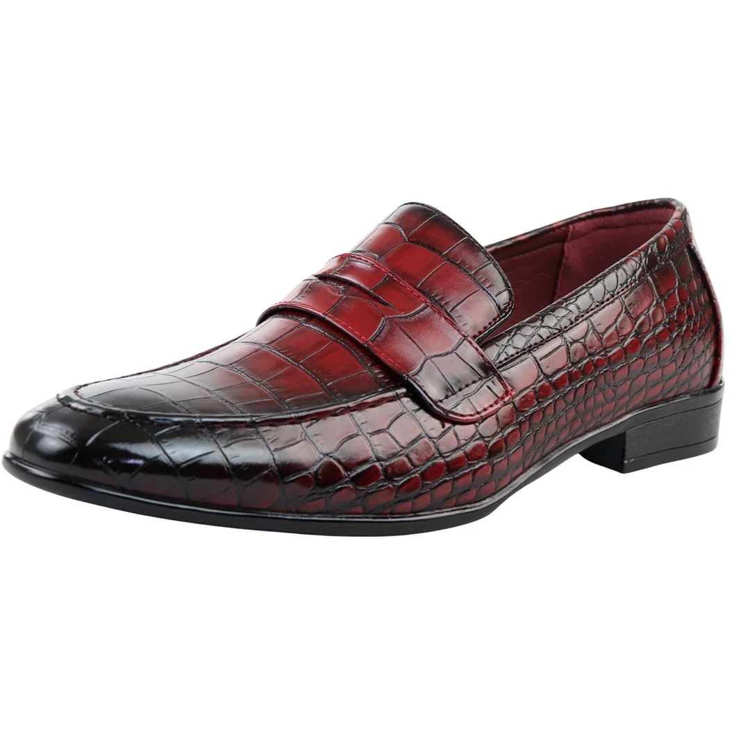 Men’s Slip On Formal Red Loafers - Image 3