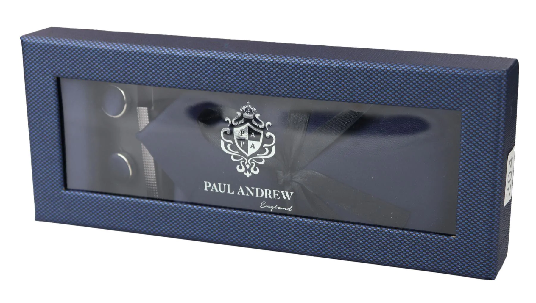 Satin Silk Navy Tie Gift Set Pocket Square Cuff Links Tie Shiny Satin - Image 2