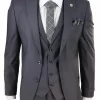 Mens Dark Grey 3 Piece Suit