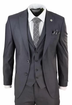 Mens Dark Grey 3 Piece Suit