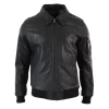 Men’s Leather Harrington Brown Bomber Classic Pilot Jacket