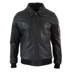 Men’s Leather Harrington Brown Bomber Classic Pilot Jacket