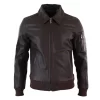 Men’s Leather Harrington Burgundy Bomber Classic Pilot Jacket