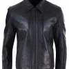 Mens Soft Nappab Black Leather Jacket