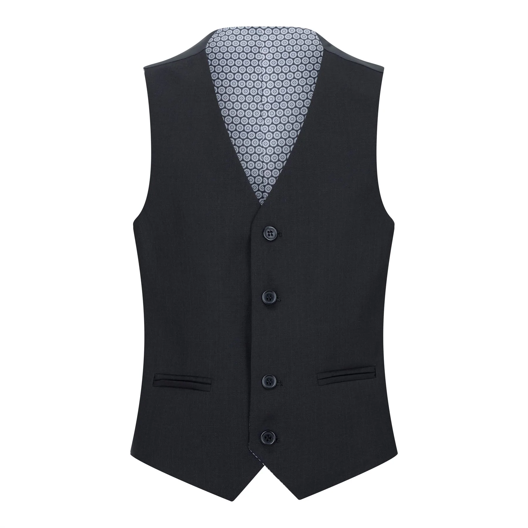Boys Black 5 Piece Suit Blazer Waistcoat Shirt Tie Trousers Wedding Funeral - Image 6