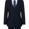 Boys Navy Blue 5 Piece Suit Blazer Waistcoat Shirt Tie Trousers Wedding Party