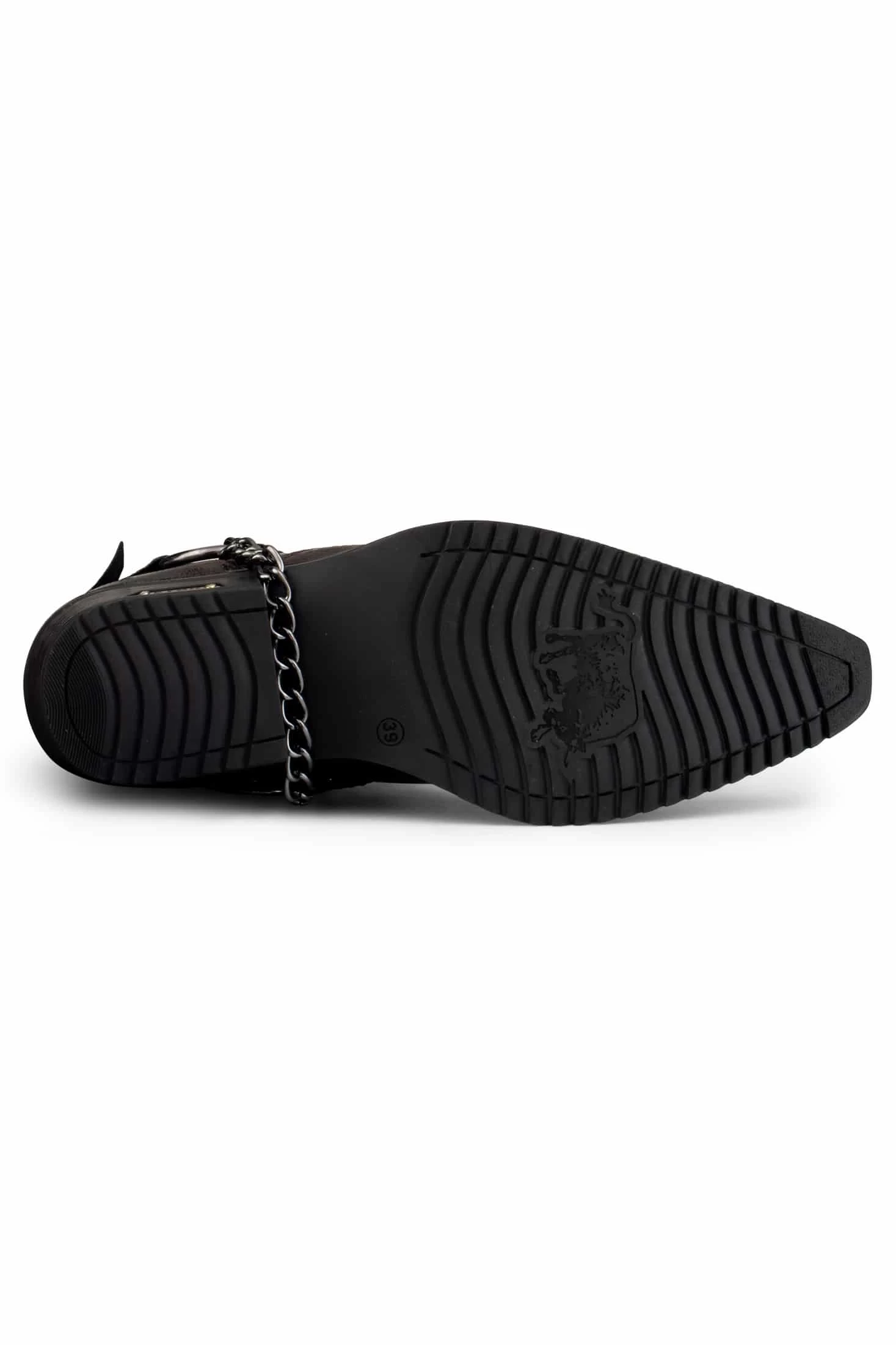 Mens Real Leather Cowboy Boots With Chain - Image 5