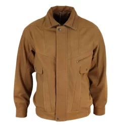 Infinity Mens Classic Nubuck Leather Bomber Jacket – Tan