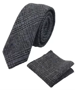 Compare Color Mens Tweed Herringbone Grey Tie Pocket Square Check Classic