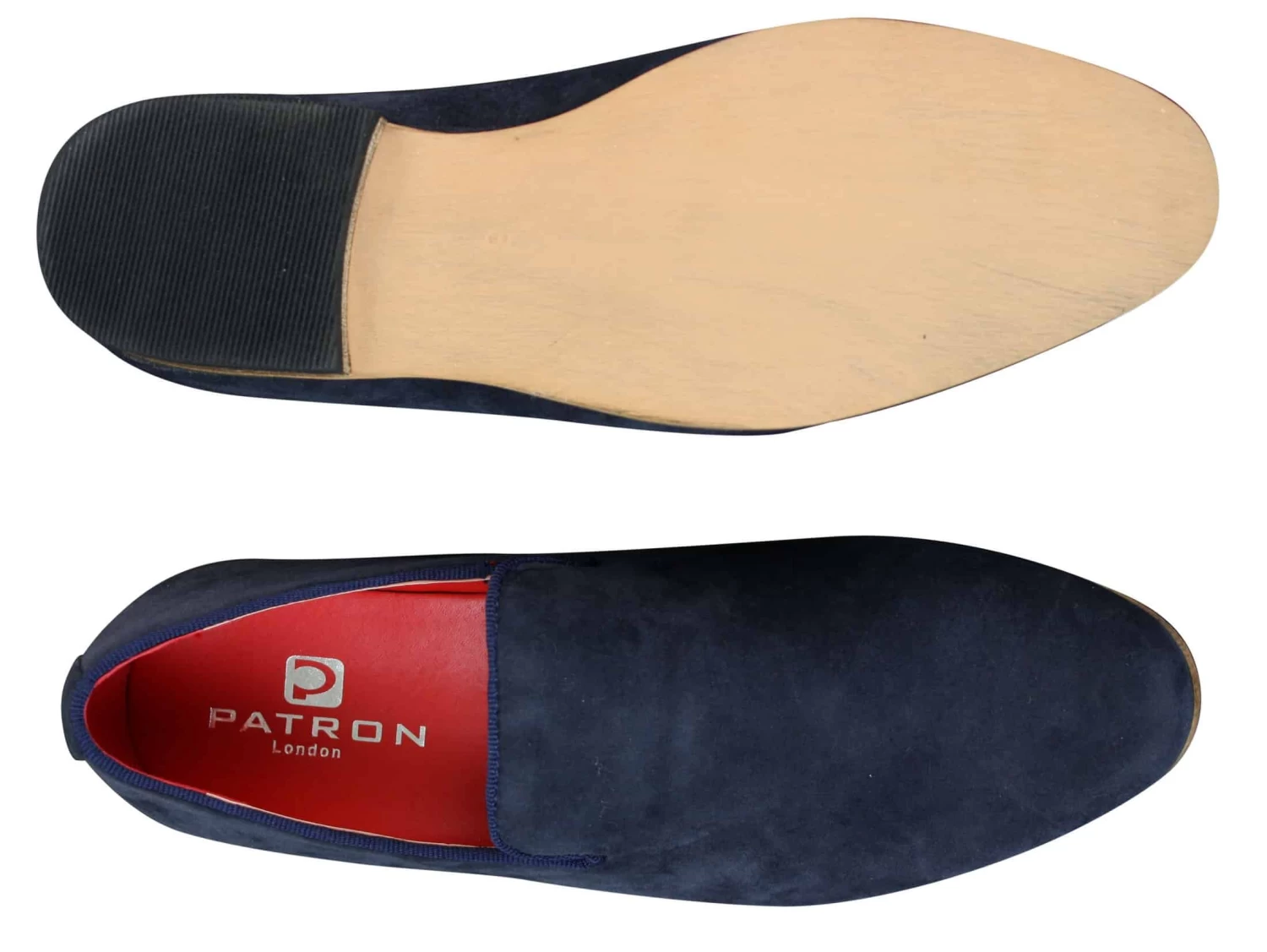 Mens Suede Leather PU Slip On Shoes Loafers Blue Smart Casua - Image 3