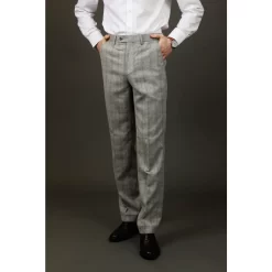 Andrew – Men’s Grey Checked Trousers
