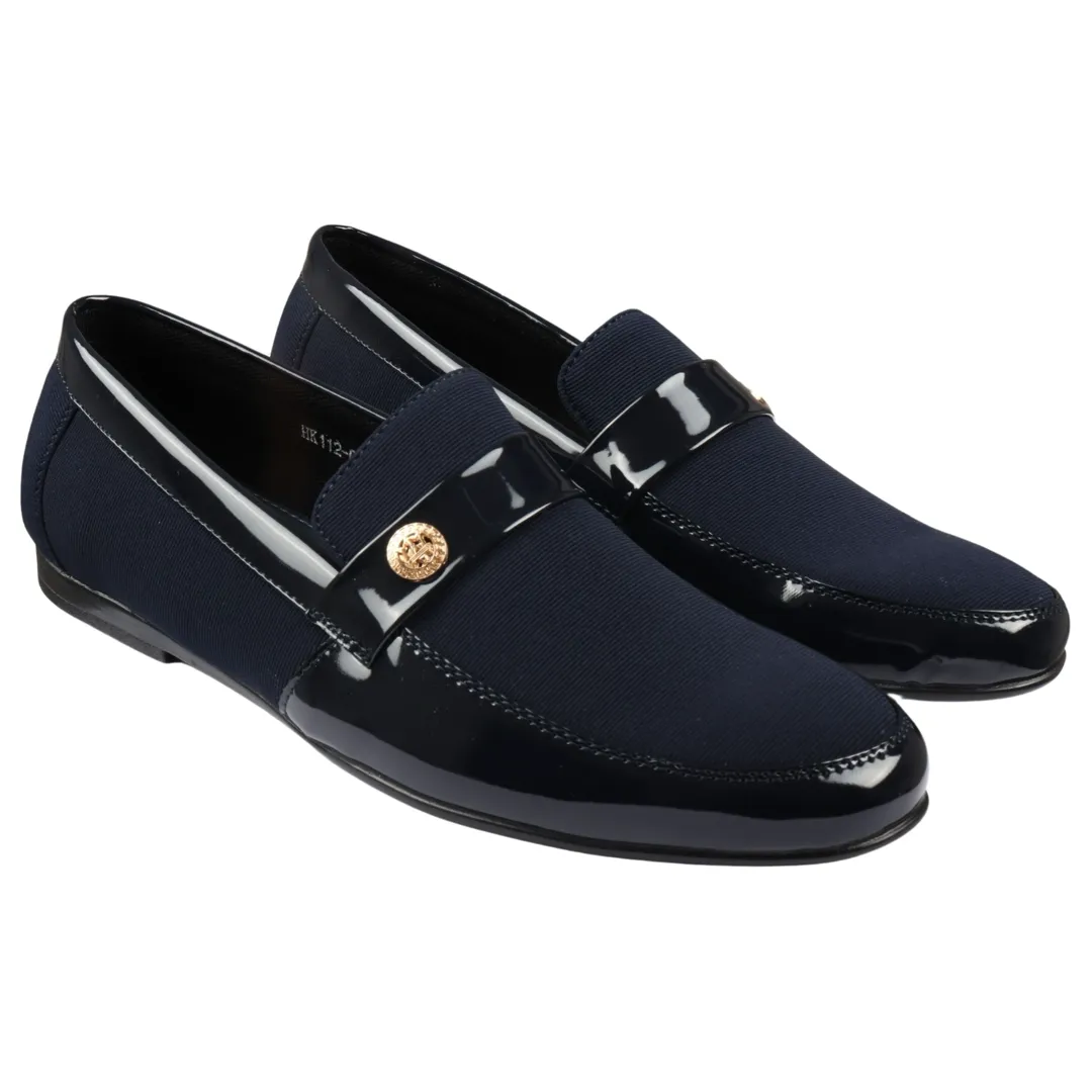 Men’s Slip On Lightweight Navy Loafer Shoes - Image 2