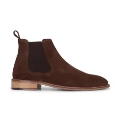 Men’s Brown Suede Leather Slip On Chelsea Ankle Boots