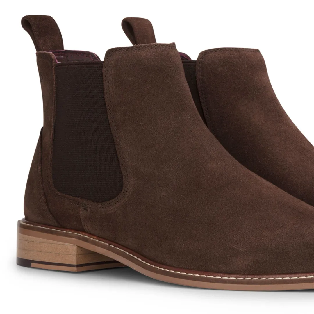 Men’s Brown Suede Leather Slip On Chelsea Ankle Boots - Image 3