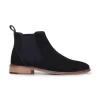 Men’s Navy Suede Leather Slip On Chelsea Ankle Boots