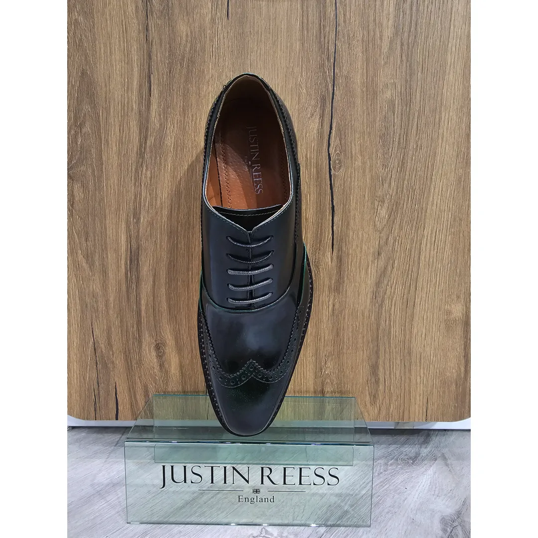 Harry – Men’s Green Patent Leather Brogue Shoes - Image 7