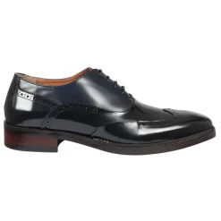 Harry – Men’s Navy Blue Patent Leather Brogue Shoes