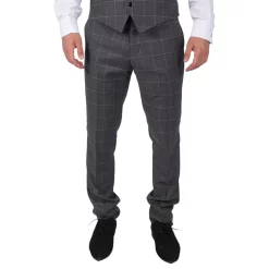 Hobbs – Men’s Grey Check Trousers Vintage Retro Smart Wedding