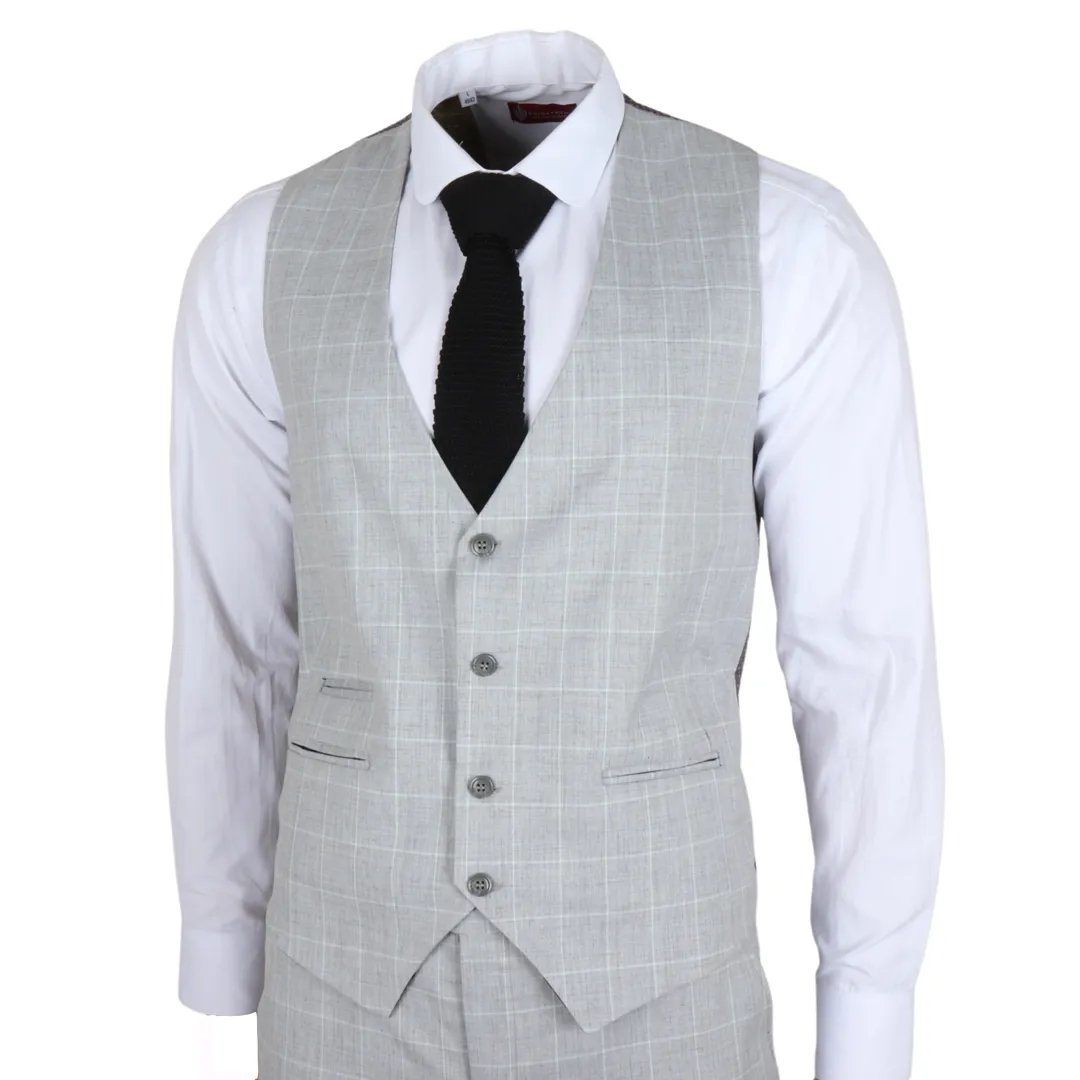 IM3 Men’s Grey Checked Tailored Fit 3-Piece Suit - Image 3