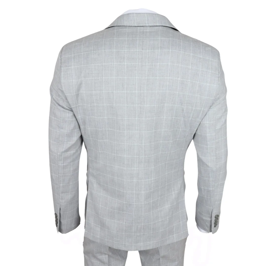 IM3 Men’s Grey Checked Tailored Fit 3-Piece Suit - Image 5