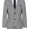 Boys Marc Darcy 3 Piece Suit Grey Prince Of Wales Blue Check Vintage Retro