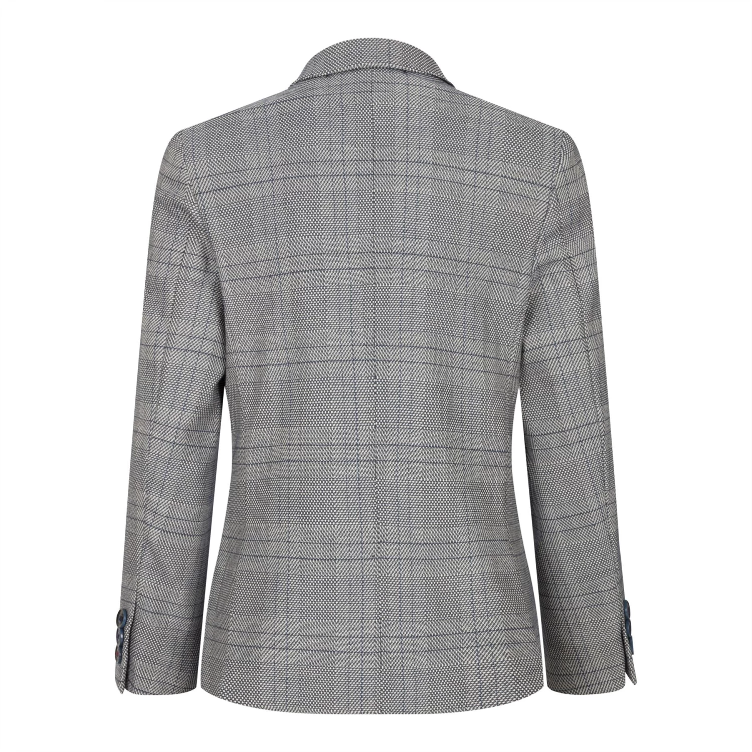 Boys Marc Darcy 3 Piece Suit Grey Prince Of Wales Blue Check Vintage Retro - Image 7