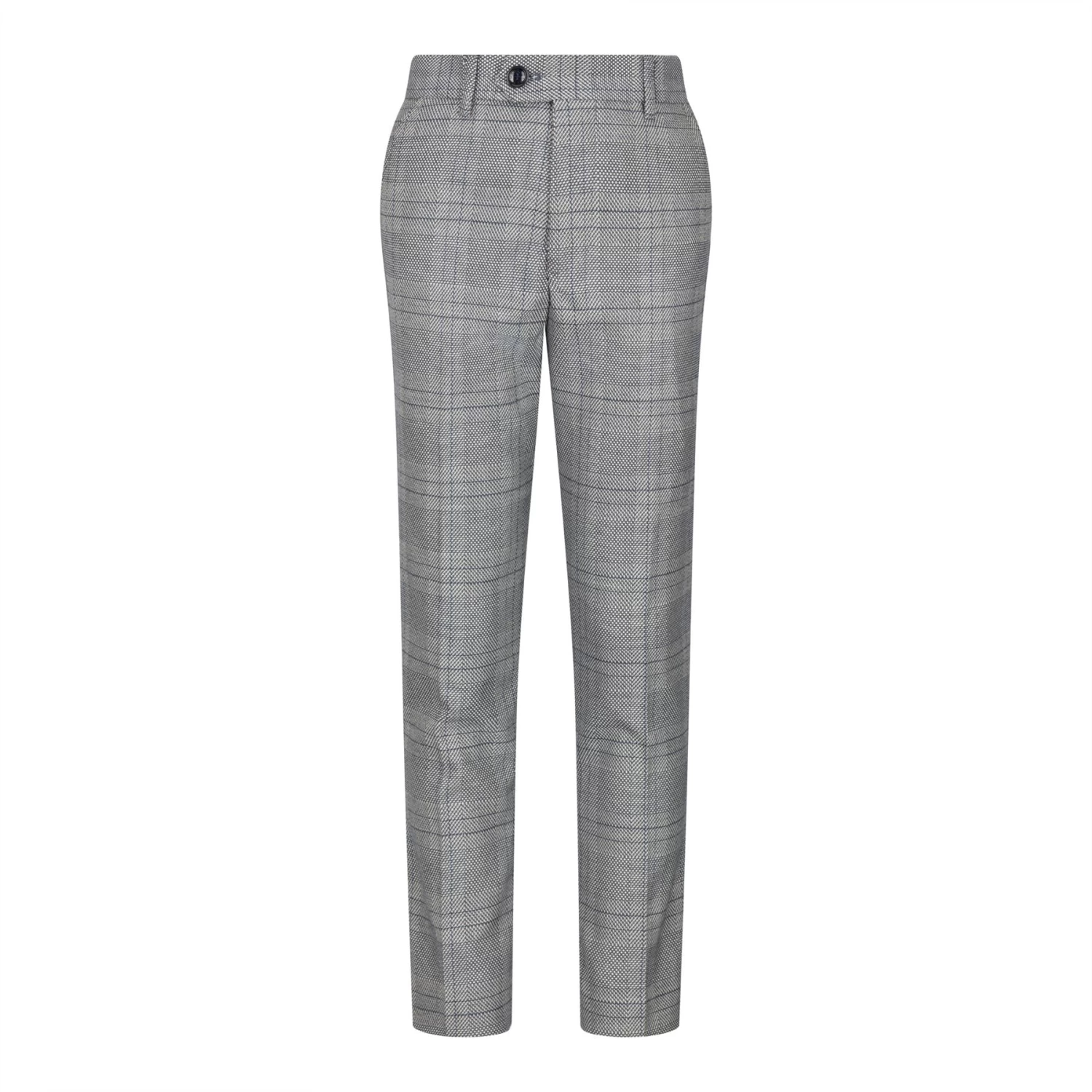Boys Marc Darcy 3 Piece Suit Grey Prince Of Wales Blue Check Vintage Retro - Image 8