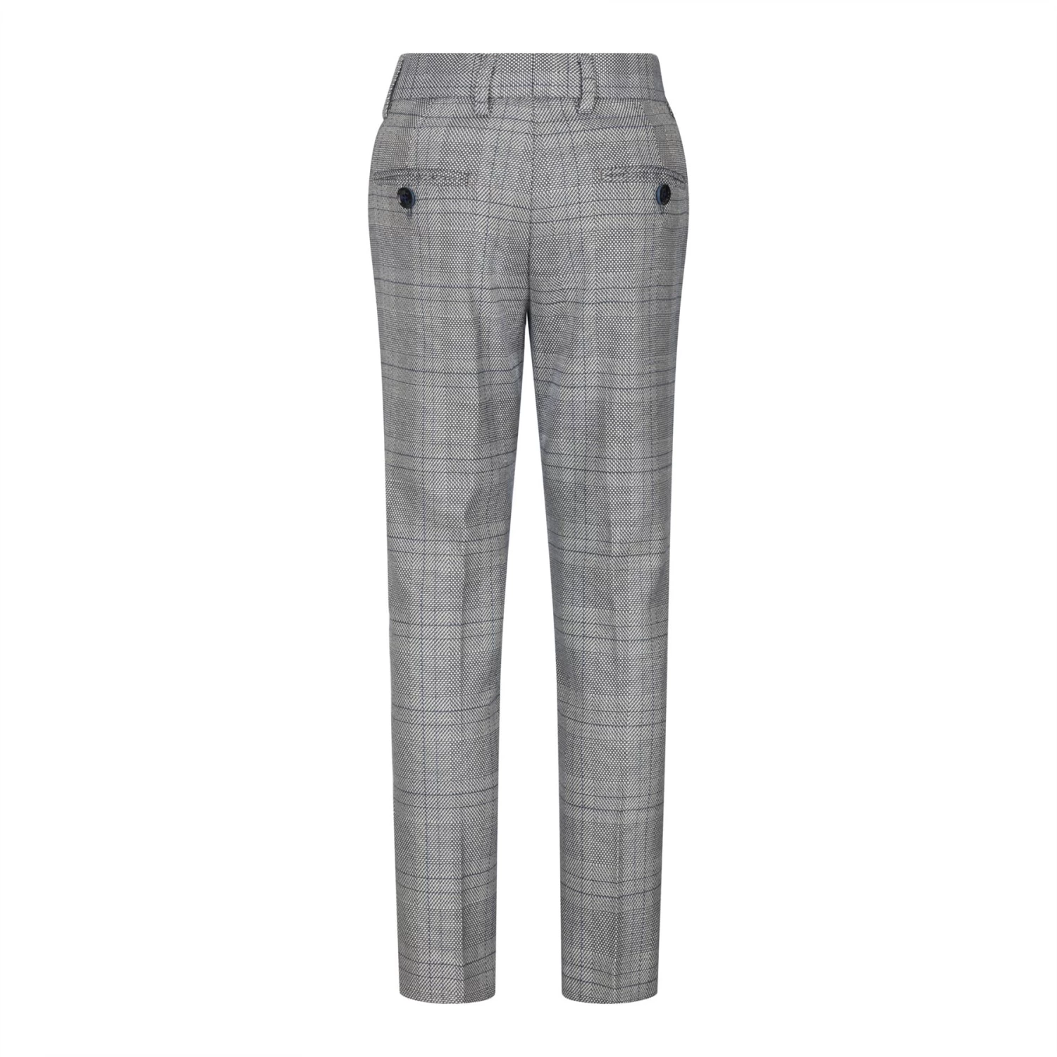 Boys Marc Darcy 3 Piece Suit Grey Prince Of Wales Blue Check Vintage Retro - Image 9