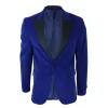 Men’s Royal Blue Velvet Tux Blazer Satin Lapels Dinner Wedding Prom Black Tie