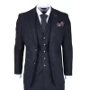 Ryan Men’s Navy 3-Piece Tweed Slim Fit Suit