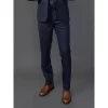 Ryan – Men’s Navy Tweed Check Trousers