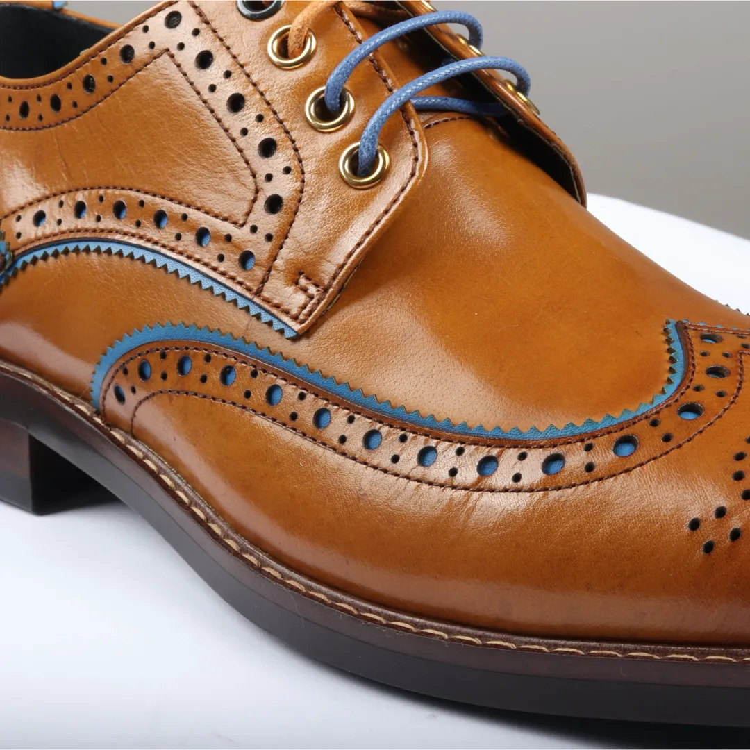 Simon – Men’s Brown Brogue Leather Shoes - Image 5