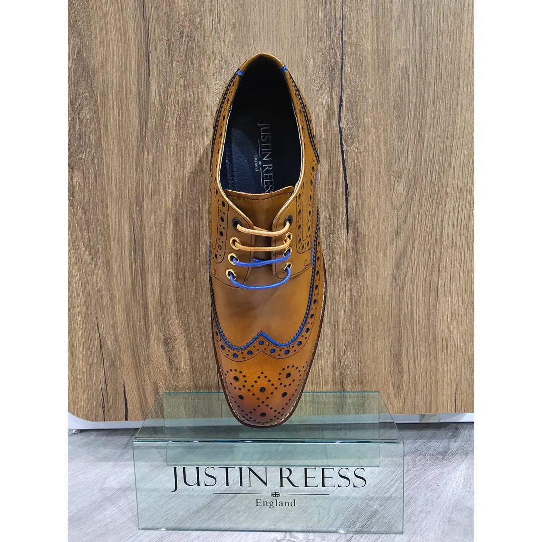 Simon – Men’s Brown Brogue Leather Shoes - Image 7