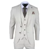 TP-21 Men’s Beige 3-Piece Linen Summer Wedding Suit
