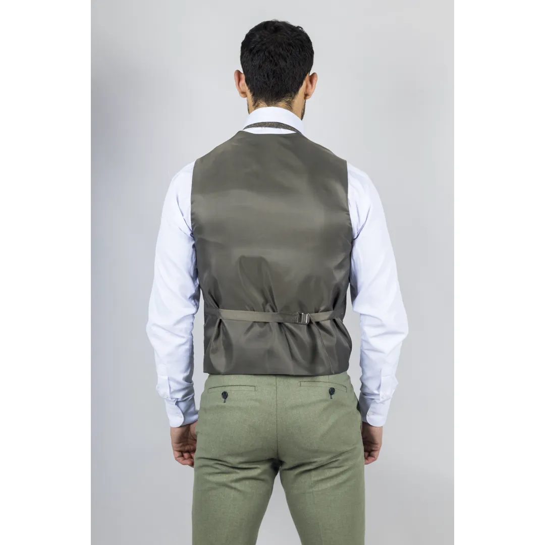 TP-22 Men’s Sage 3-Piece Linen Summer Wedding Suit - Image 4