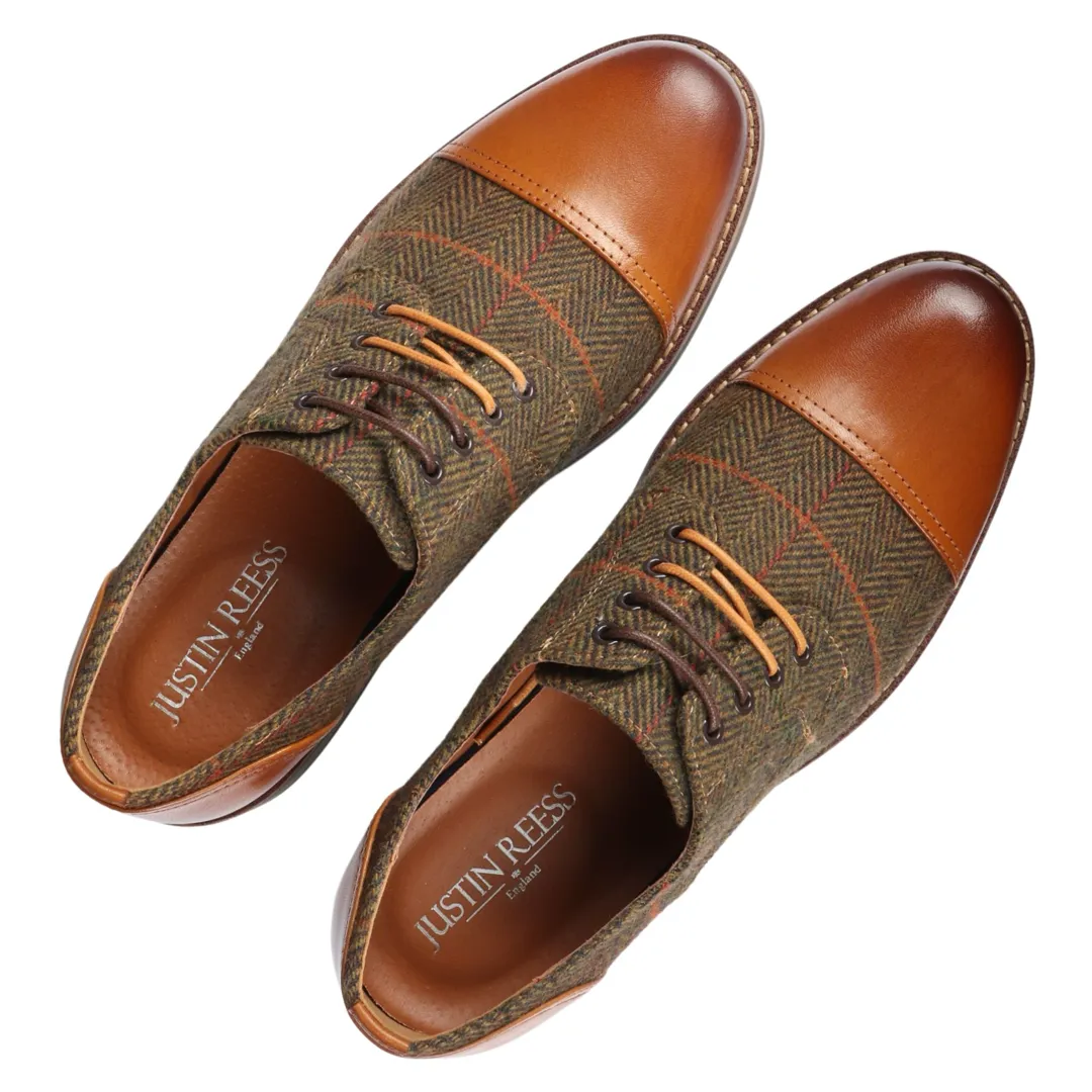 Theon – Men’s Leather Tweed Oxford Shoes - Image 7