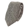 281 – Men’s Oak Herringbone Tweed Wool Tie & Handkerchief 2″