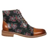 Adam – Men’s Brown Floral Skull Print Leather Oxford Boots