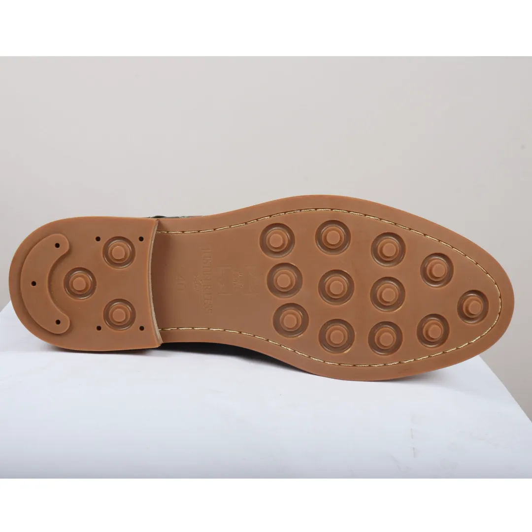 Adam – Men’s Brown Floral Skull Print Leather Oxford Boots - Image 8