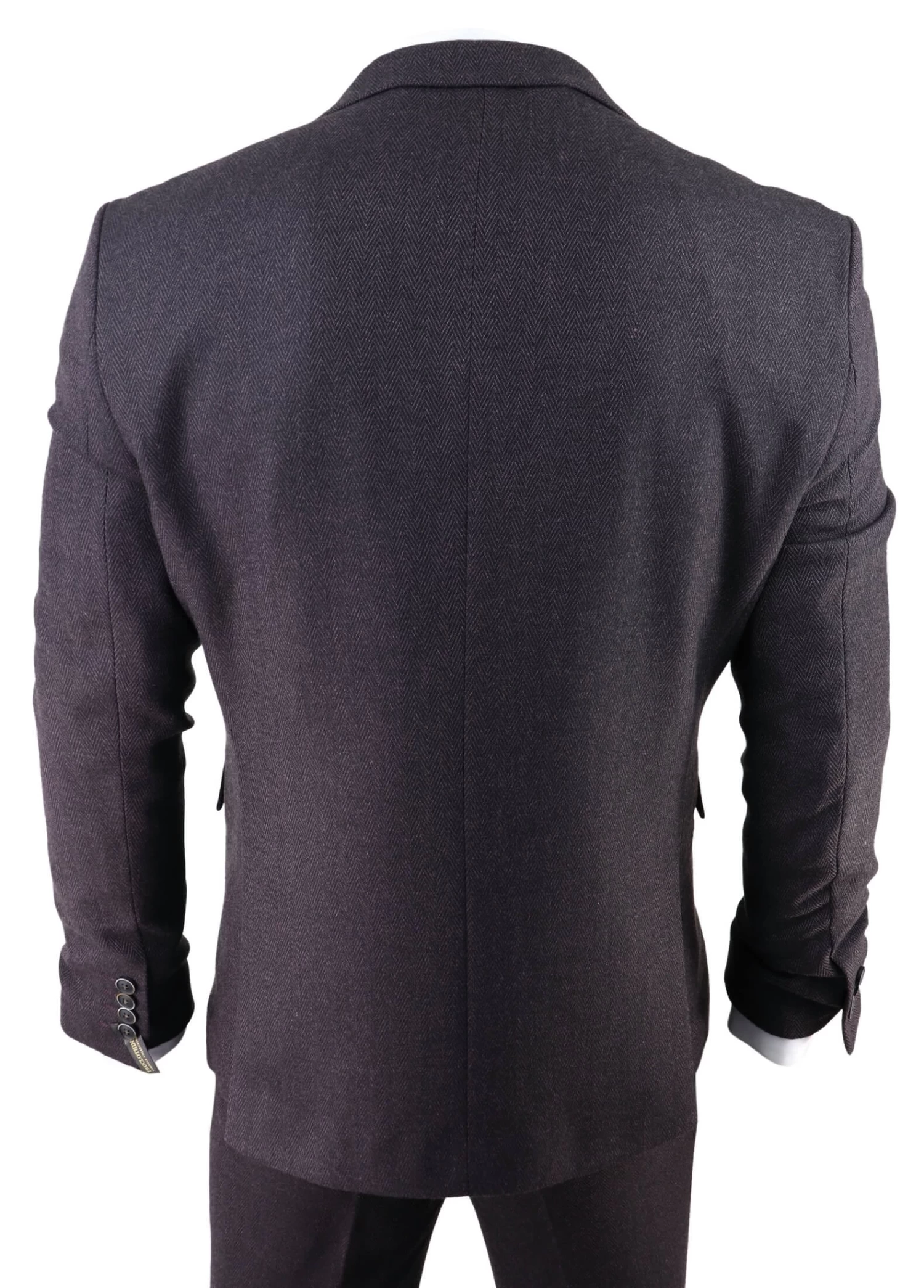 Men’s Plum Herringbone Tweed 3 Piece Suit - Image 4