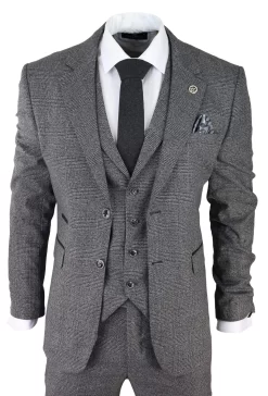 Men’s Grey Glen Check 3 Piece Suit