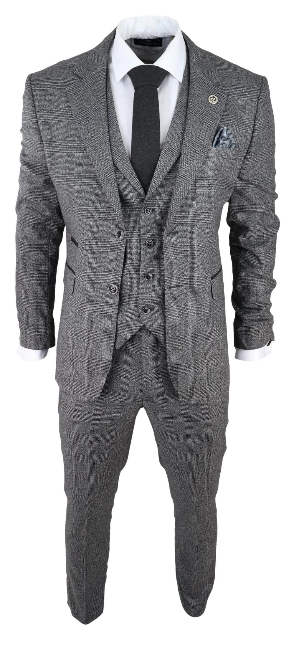 Men’s Grey Glen Check 3 Piece Suit - Image 4