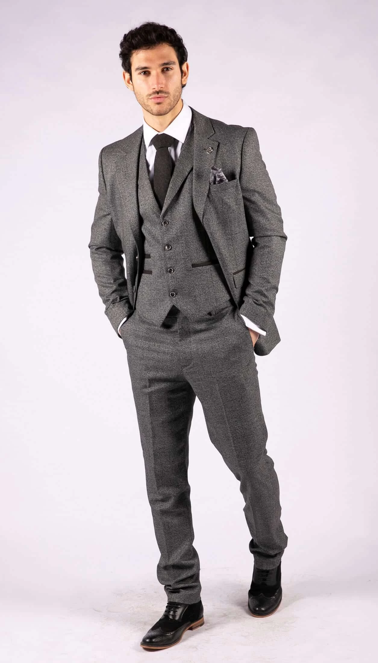 Men’s Grey Glen Check 3 Piece Suit - Image 7