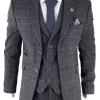 Men’s Grey Tartan Check 3 Piece Suit